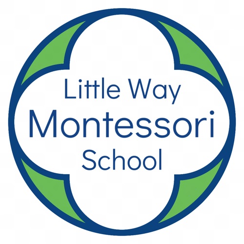 Logo: quatrefoil inscribed in a circle with the text "Little Way Montessori School."